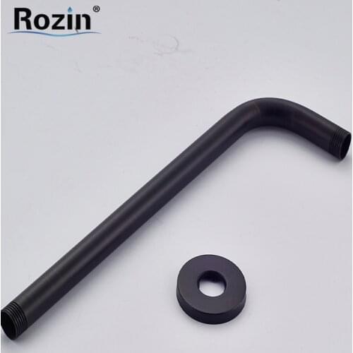 Free Shipping Wall Mount Black Brass Shower Head Holder Shower Arm Shower Fixed Pipe Oil Rubbed Bronze