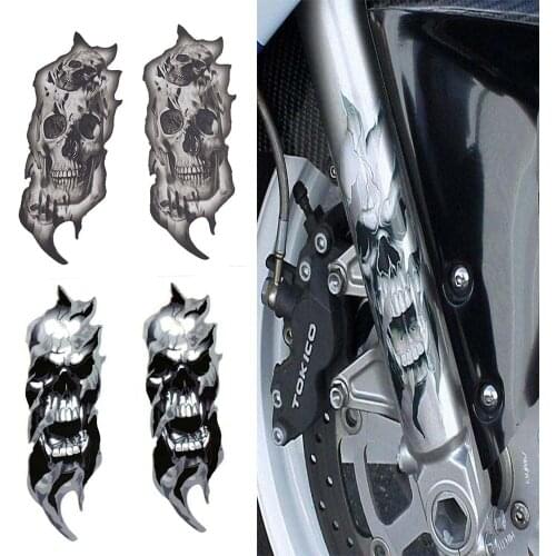 Motorcycle Universal Front shock absorption Skull sticker For CB400 CB250 CA250 CMX250/450