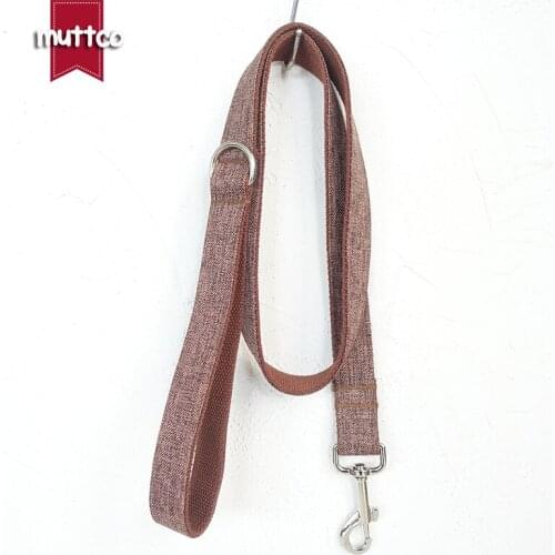 MUTTCO retailing self-designed fashionale handmade dog leash THE BROWN SUIT dog collar 5 sizes dog collars and leashes UDL039