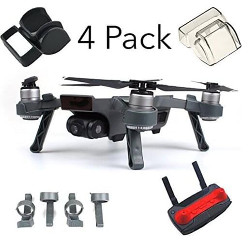 DJI Spark Accessories Kits,Lens Cap Hood,Sun Shade Cover Protector,Landing Gear Guard Protective,Bubble Remote Controller Clip