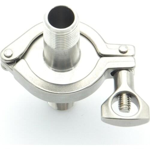 304 Stainless Steel Sanitary Pipe Fitting Set 1/4" BSP Male Thread Ferrule + 1/2" Tri Clamp + Silicon Gasket For Home Brew