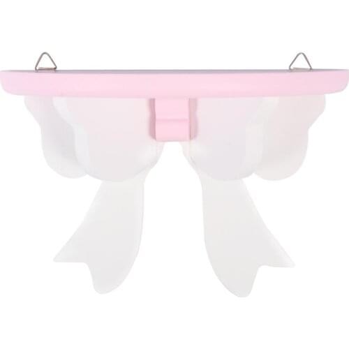 1pc Lovely Wooden Room Storage Shelf Bowknot Style Wall Storage Rack