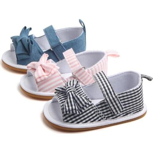 Fashion Plaid Baby Shoes Summer Infants Girls First Walkers