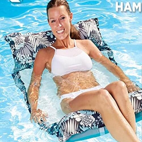 2021New Summer Inflatable Floating Bed Color Printing Folding Inflatable Floating Bed Backrest Floating Drainage Floating Chair