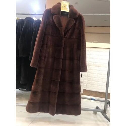 2019 winter new women natural real mink fur coat jacket long fur outwear