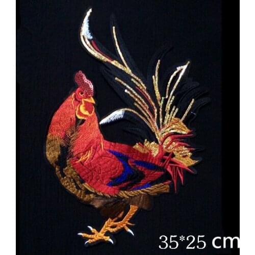 New arrival !!! Cock embroidered cartoon animal patches garment appliques accessory free shipping