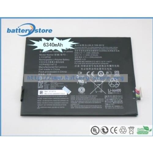 New Genuine laptop batteries for L11C2P32,IdeaTab S6000,IdeaPad,F,1ICP3/62/147-2,S600H,H,B6000-F,A10-80HC,3.7V,2 cell