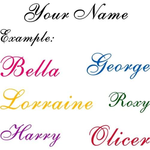 Personalised Name Sticker Vinyl Decal Water Bottle Wine Glass Lunch Box Custom Text Boys Girls Children Nursery Home Decor