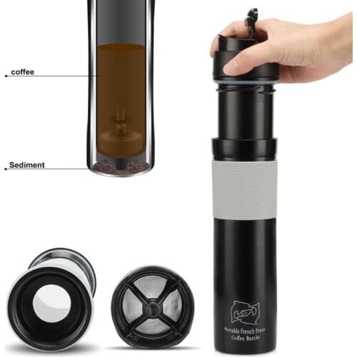 300ML Portable French Press Coffee Bottle Cafeteira Espresso Stainless Coffee Maker Machine Insulation Coffee Pot Percolator