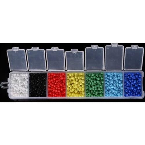 Glass DIY beads approx 1900Pcs 3mm Seed Spacer Beads 7 Solid Colors mixed DIY Beads Kit for fashion Jewery Making BDH056-02MX