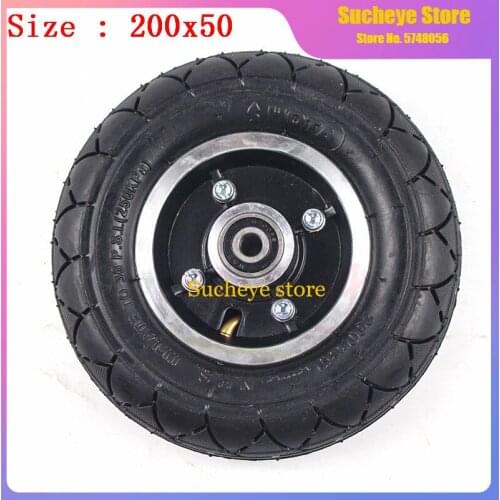Electric Scooter Tyre with Wheel Hub 8" Scooter 200x50 Tire Inflation Electric Vehicle Aluminium Alloy Wheel Pneumatic Tire
