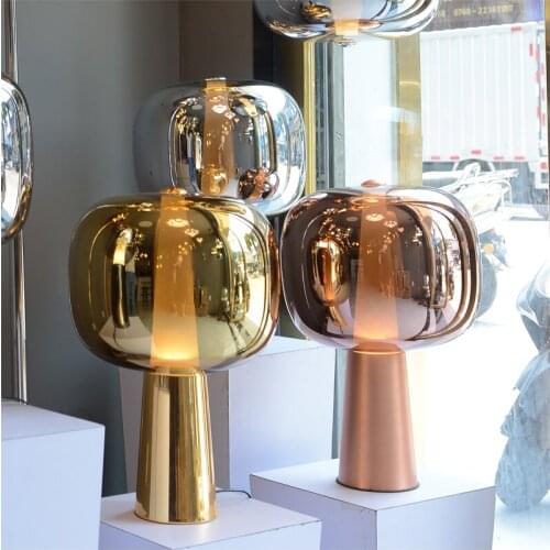 Modern Creative Glass Table Lamp Glass LED Art Desk Lamp Designer Cafe Bar Bedroom Bedside Lamp