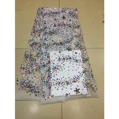 Stock 5yards xx031# Colorful style good quality sequin tulle mesh lace fabric for bridal wedding dress/sawing Free shipping