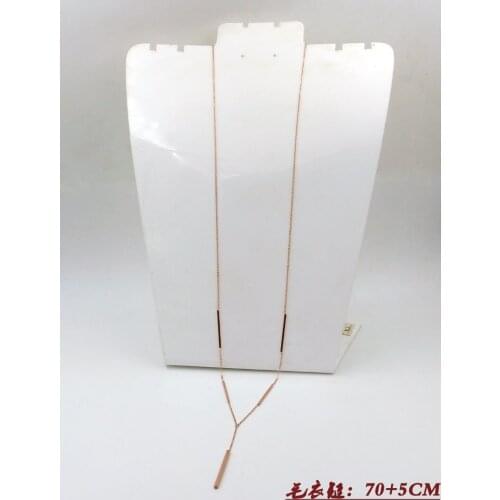 Fashion Brand Stainless Steel Love Long Small square bar V Pendant Necklace Sweater Chain Rose Gold Color Women Gift