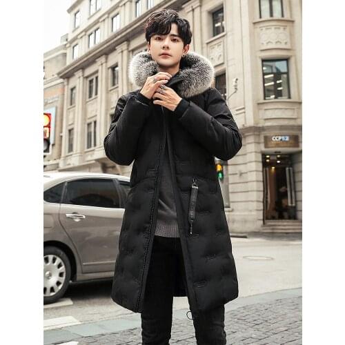 Winter 2020 Men New Clothes Hooded Casual Warm Cotton Coat Jacket Big Fur Collar Parka Hombre YY1200