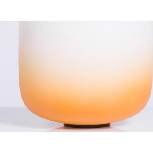 12Inch Orange Half Color D Sacral Chakra Quartz Crystal Singing Bowl Musical Instruments