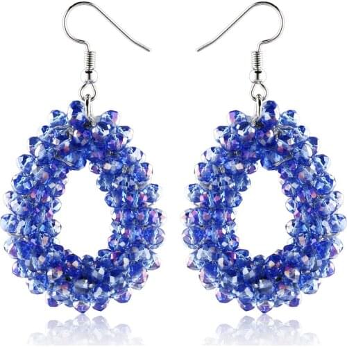 2021 Fashion Jewelry Crystal Beads Drop Earrings for Women Charm Bride Wedding Earings