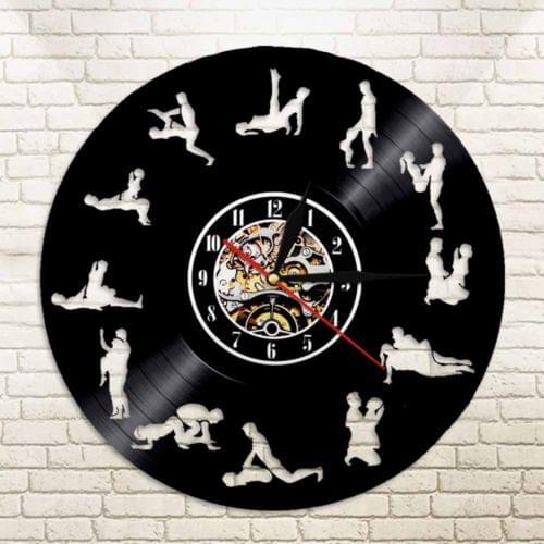 24 Hours Sex Position Vinyl Record Wall Clock Silhouette LED Backlight Modern Vintage Home Decor Bedroom Wall Art