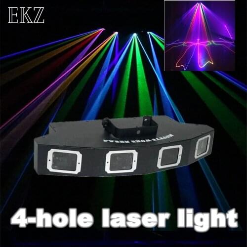 4 Lens Head RGB Scanner Line Projector Stage Effect Laser Light For Disco Party Christmas Decoration Bar DMX DJ Equipment