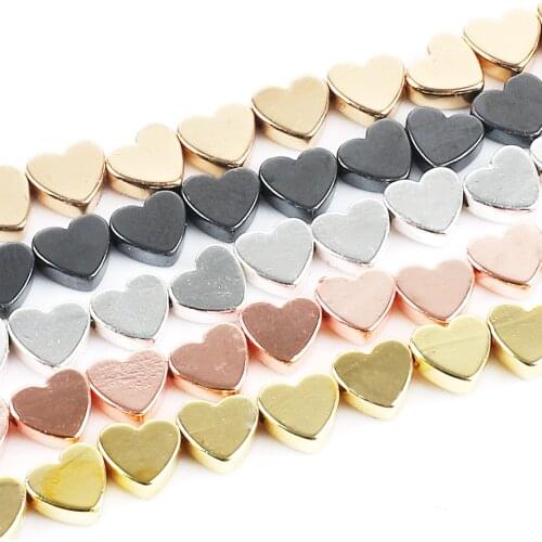 5x6mm Natural Black Bile Iron Ore Rose Gold Loving Bead Bracelet Jewelry DIY Handmade