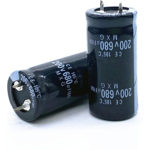 6pcs/lot 200v 680uf Radial DIP Aluminum Electrolytic Capacitors size 22*40 680uf 200v Tolerance 20