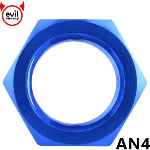 AN4 Anoized Aluminum Bulkhead Anodized Nut Seal Locking Fitting Adapter Blue Black Red