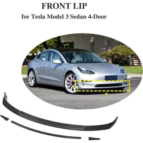 Carbon fiber Car Front Bumper Lip Splitters Spoiler for Tesla MODEL 3 2017 2018 2019 front lip bumer Body Kits