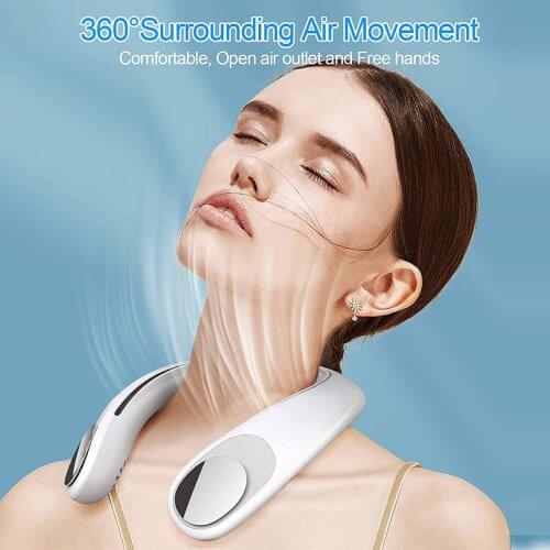 Mini Bladeless Fan Hanging neck leafless fan Rechargeable Fan Mute Sports Fans for Home Outdoor Portable Fan Fans Neck Fan