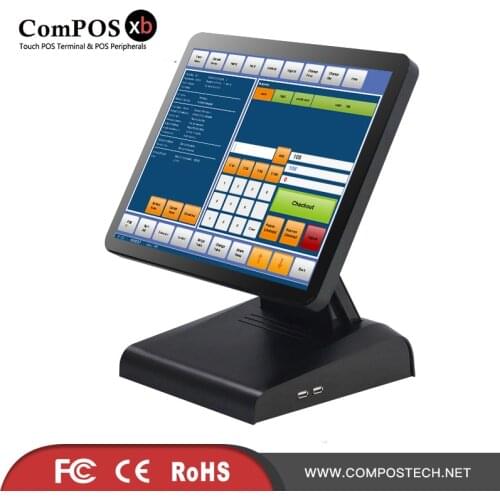 Free Shipping Cheap Price 15" Single Screen All In One Touch EPOS System/POS Terminal/Billing Machine Black Color