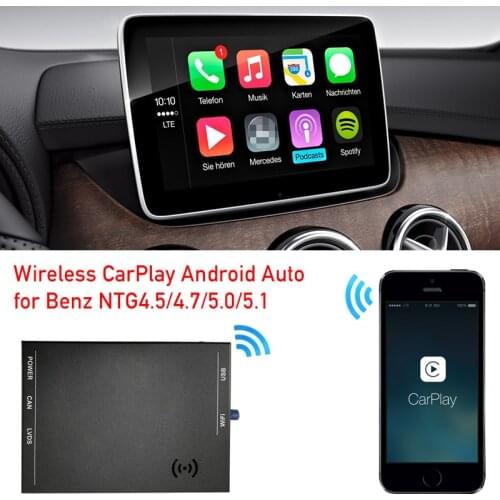 Wireless Apple CarPlay module add-on to B class W246 factory screen android auto box using original control and MIC for voice