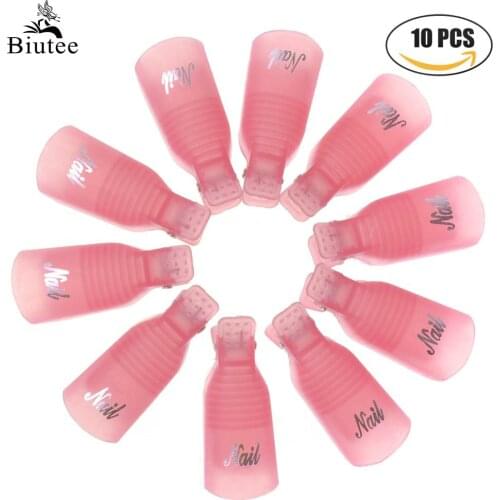Biutee 10 Pcs/Lot Remover Gel Polish Nail Art Soakers UV Nail Degreaser Polish Wrap Tool Nails Remover Soak Off Cap Clip Tools