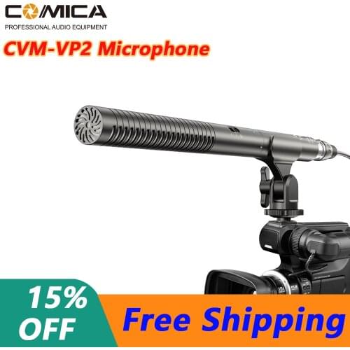 Comica CVM-VP2 Super-Cardioid Shotgun Microphone Condenser XLR Camera Mic for Nikon Panasonic Canon Camera/Camcorders