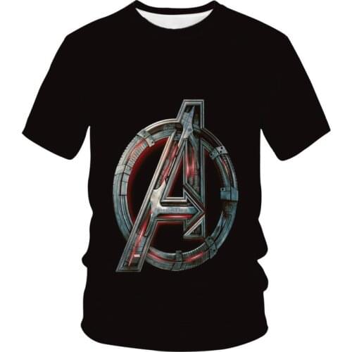 Disney Marvel 2021 New Avengers 3D Boys And Girls Short-Sleeved T-shirt Casual Fashion Children Childrens Clothing Top Kids
