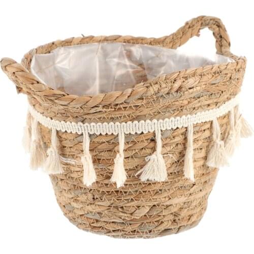 Household Storage Basket Straw Braid Storage Container Simple Design Storage Box