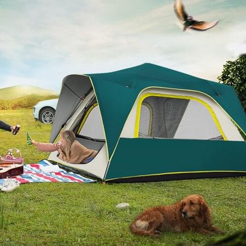 TXZ Pop Up Four Person Hiking Tent Winter Tourist Tent Outdoor Camping Four Season Waterproof Popup Camping Tent 0043