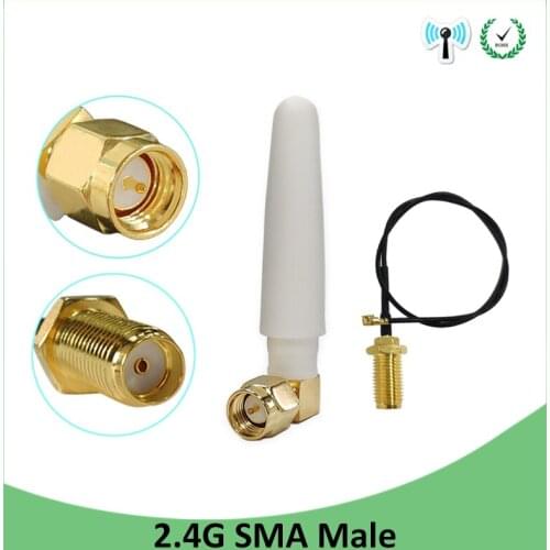 2.4Ghz antenna wifi 3dbi SMA male 2.4G antena wifi antenne Zigbee Small Size aerial + PCI U.FL IPX to RP-SMA Pigtail Cable