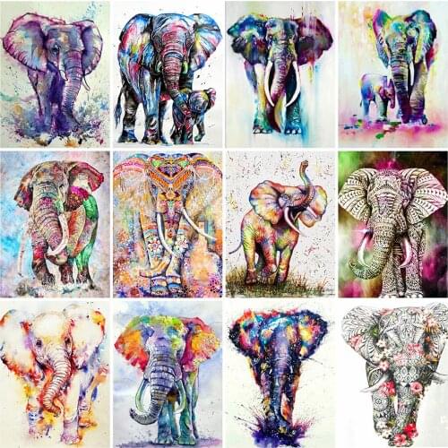 Evershine 5D DIY Diamond Painting Elephant Full Square Drill Animals Diamond Embroidery Cross Stitch Kit Home Decor Gift