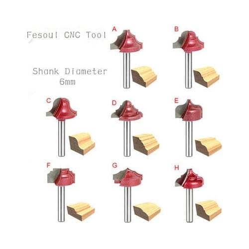 Shank 6mm,8pcs,Free shipping CNC Engraving Woodworking Milling Cutter,Tungsten Solid carbide End Mill,wood tool,Router Bit