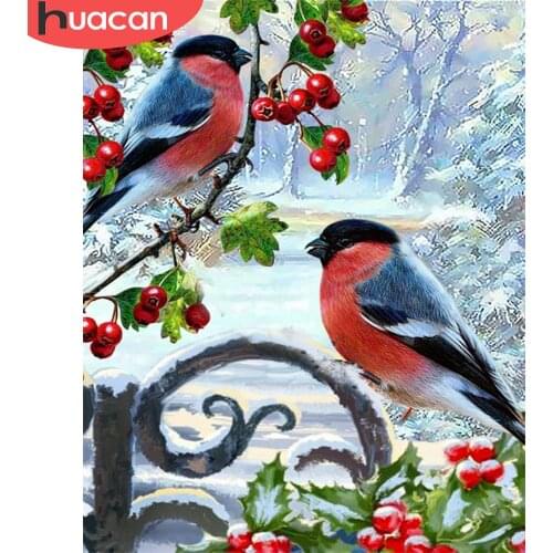 HUACAN Painting By Numbers Bird Animal Acrylic Wall Art Unique Gift On Canvas Picture By Numbers Tree For Living Room