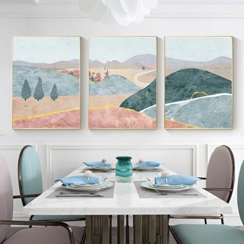 Modern Mountain Abstract Landscape Poster Nordic Style Picture and Prints Wall Art Painting for Living Room Aesthetic Home Decor