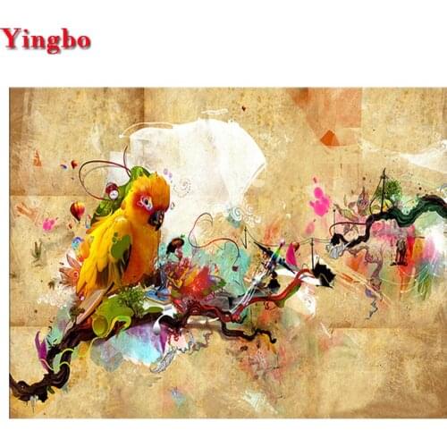 Colorful parrot flower diamond cross stitch bird diamond painting full square/round diy diamond embroidery Mosaic wall stickers