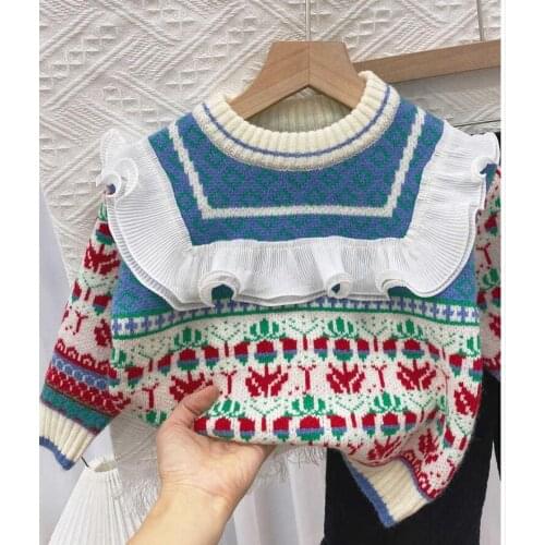 Lace round neck sweater