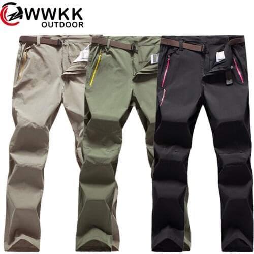 WWKK Men Women Quick Dry Breathable Hiking Pants Outdoor Couple Sport Camping Trekking Trousers Waterproof Casual Stretch Pants