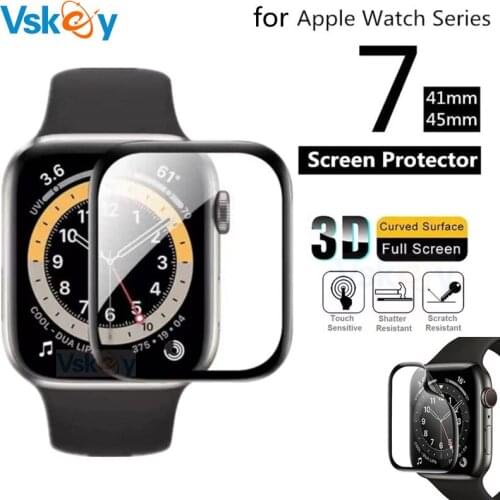 100PCS 3D Curved Tempered Glass for Apple Watch 38mm 42mm 40mm 44mm Series 6 5 4 SE Screen Protector Full Cover Protective Film