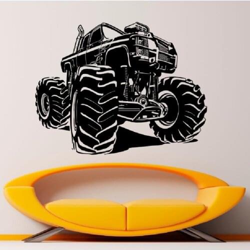 Wall Decal Monster Truck Vinyl Racing Car Sticker Art Mural House Living Room Garage Interior Removable Home Poster Decor WW-175