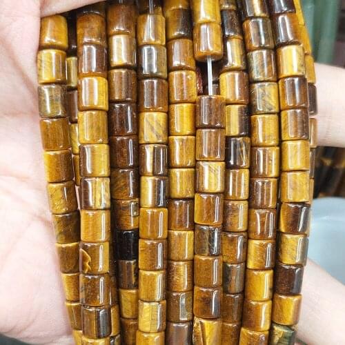 Natural Stone Crystal Tiger Eye Aventurine Jewelry Making 6mm Cylindrical Loose Beads Beaded DIY Bracelet Necklace Parts 15