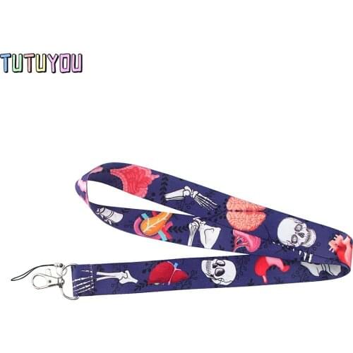 PC2294 Human Organs Bones Heart Lungs Lanyards ID Badge Holder ID Card Pass Mobile Phone Straps Badge Key Holder Keychain