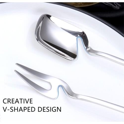 Creative Metal Gold Spoon Dessert Spoon Stainless Steel Wall Hanging Coffee Spoon Fruit Fork Ice Cream Spoon Cake Fork Long Hand