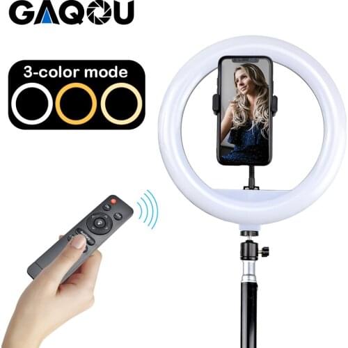 30cm Video Light Dimmable LED Selfie Ring Light USB Photography Lamp with Remote Control Phone Holder stand for Makeup Youtube