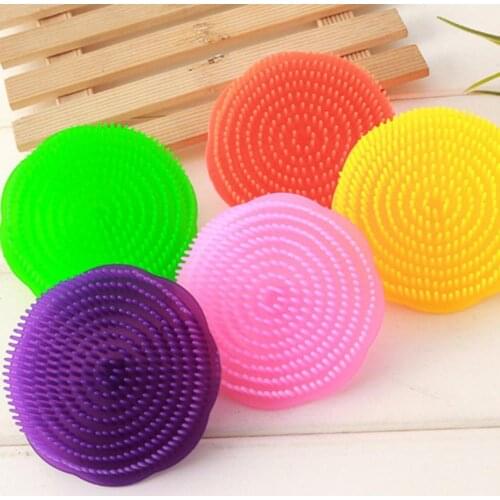 Silicone Head Massage Comb Round Scalp Massager Plastic Bathing Hair Scalp Comb Bathing Tool Spa Slimming Massage Brush